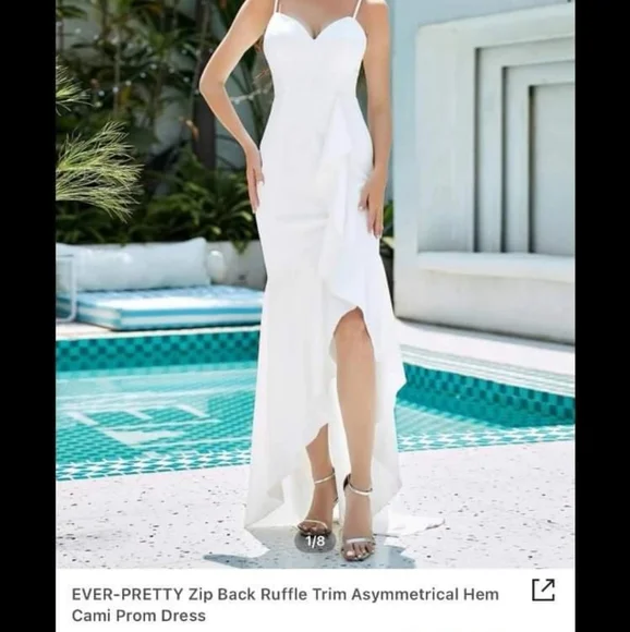 Ever Pretty Dresses Ever Pretty Shein Zip Back Ruffle Trim